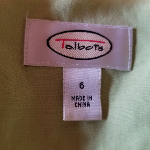 Talbots spring green silk/linen sleeveless dress with jacket and belt.  Size 6 - Picture 4 of 5